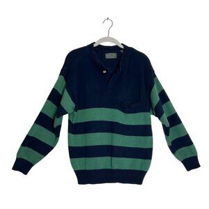 Esprit Sport Women's Vintage Knit Long Sleeve Sweater in Blue / Green - Sz M